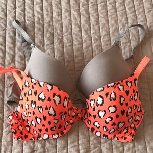 PINK Victoria’s Secret Push-Up Bras (both)